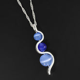 334130 MOONSTONE RIPPLE SP NECKLACE BLUE